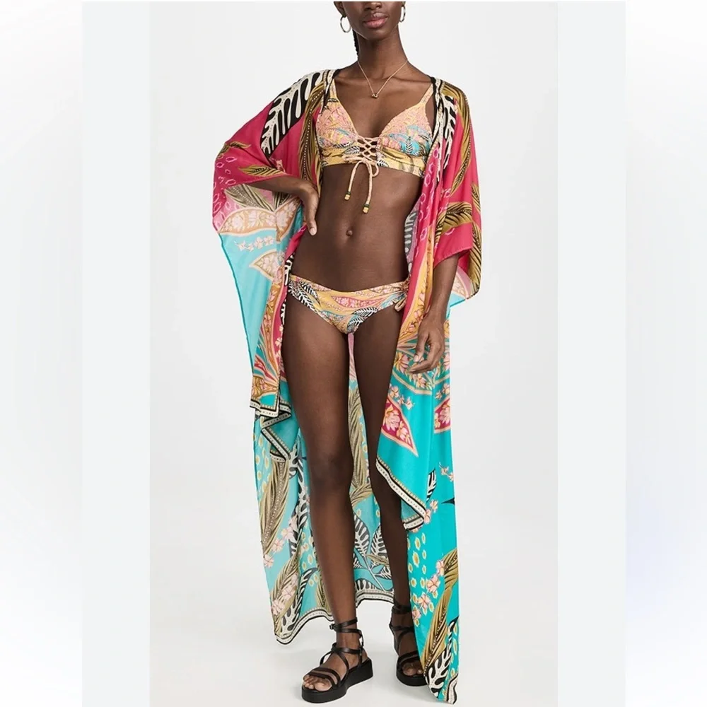 Agua Bendita Dara Kimono MultiColor Cover‎ Up